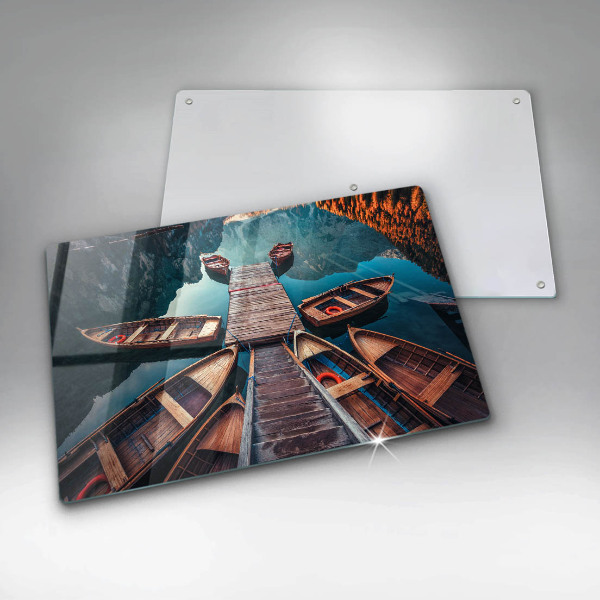 Induction hob protector Boats on the lake