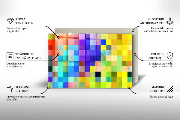 Induction hob protector Colorful squares pixels