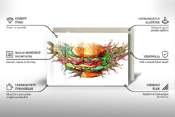 Induction hob cover Drawing hamburger