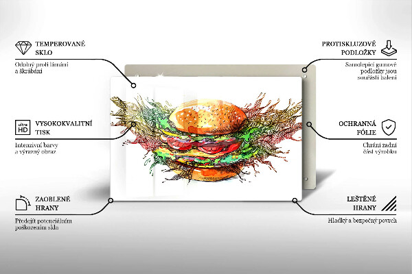 Induction hob cover Drawing hamburger
