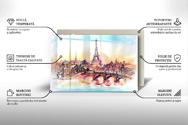 Induction hob cover Paris landscape Eiffel Tower