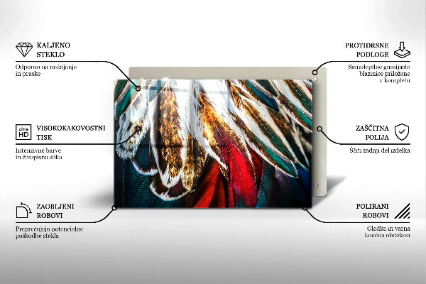 Worktop saver Boho bird feathers