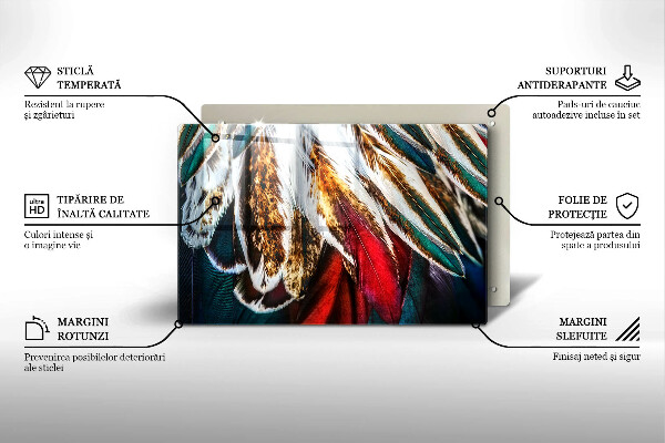 Worktop saver Boho bird feathers