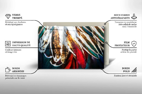 Worktop saver Boho bird feathers