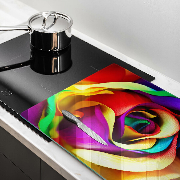 Induction hob protector Colorful rose petals