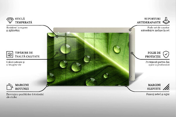 Induction hob cover Nature Rosa and Leaf