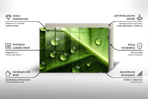 Induction hob cover Nature Rosa and Leaf