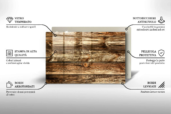 Induction hob cover Wood texture boards