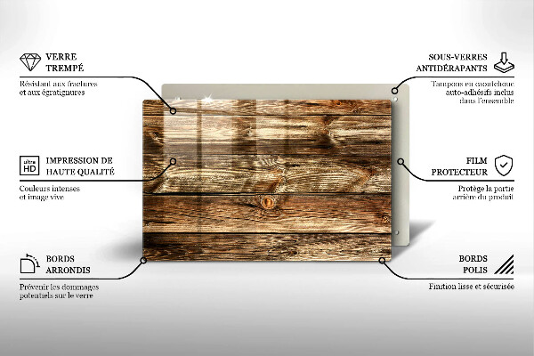Induction hob cover Wood texture boards