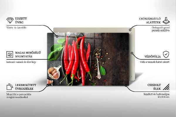 Induction hob protector Red chili peppers