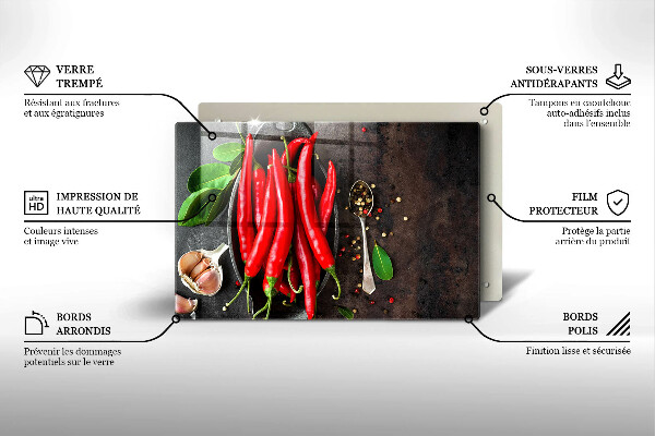 Induction hob protector Red chili peppers