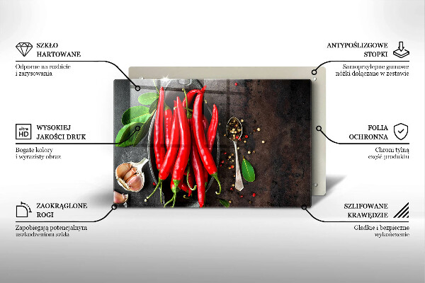 Induction hob protector Red chili peppers