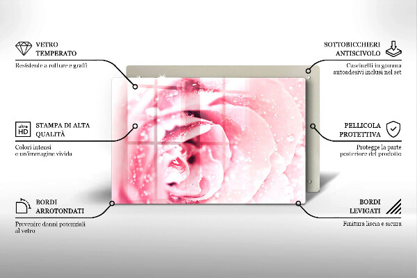 Worktop saver Rosa drops and rose flower