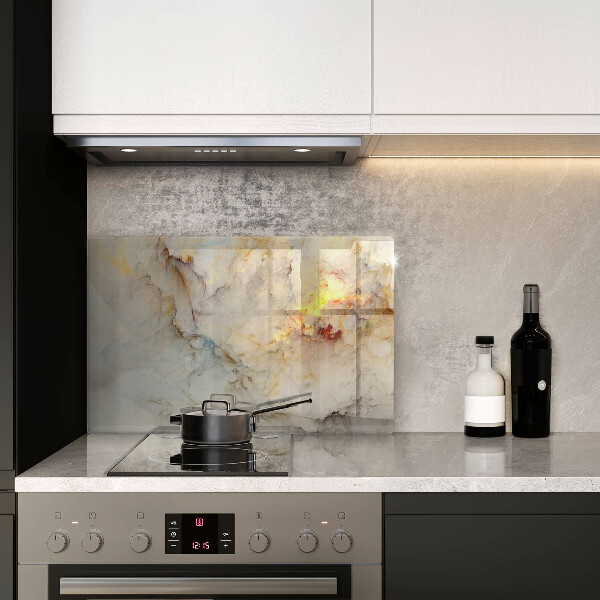 Induction hob protector Marble texture with gold