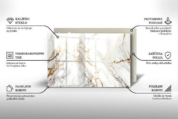 Worktop saver Light marble with gold