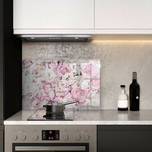 Induction hob protector Peony bouquet