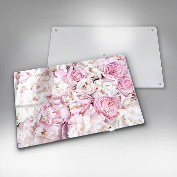 Induction hob protector Peony bouquet