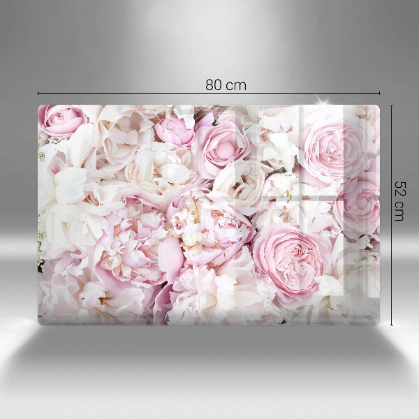 Induction hob protector Peony bouquet