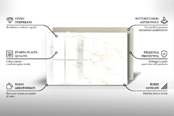 Induction hob protector Elegant stone marble
