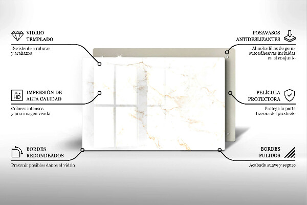 Induction hob protector Elegant stone marble
