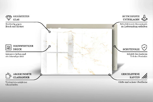 Induction hob protector Elegant stone marble