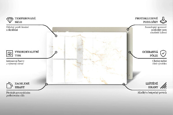 Induction hob protector Elegant stone marble