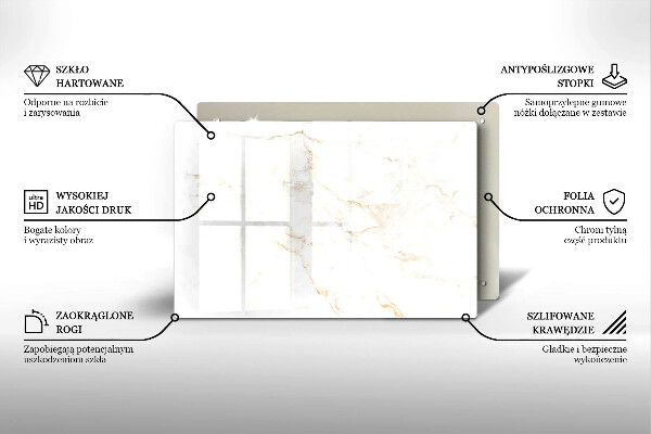 Induction hob protector Elegant stone marble