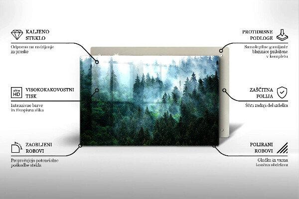 Induction hob protector Forest in the fog