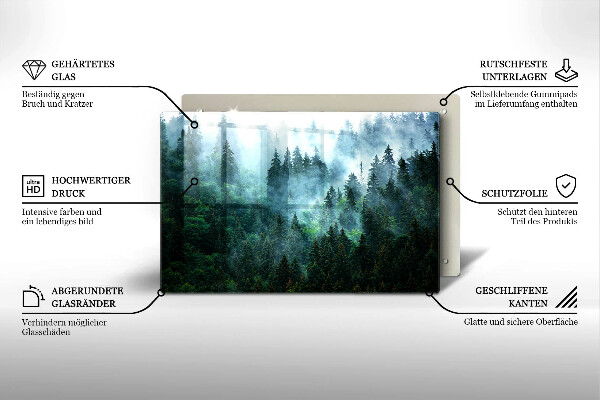 Induction hob protector Forest in the fog