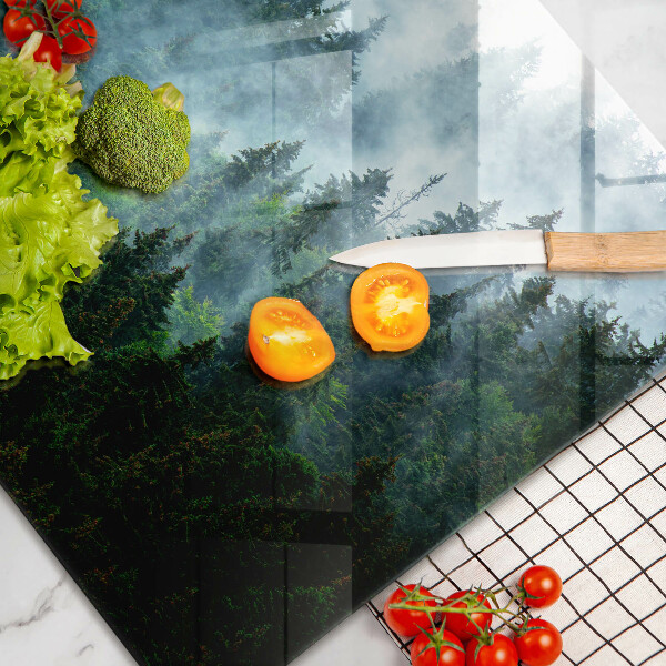 Induction hob protector Forest in the fog