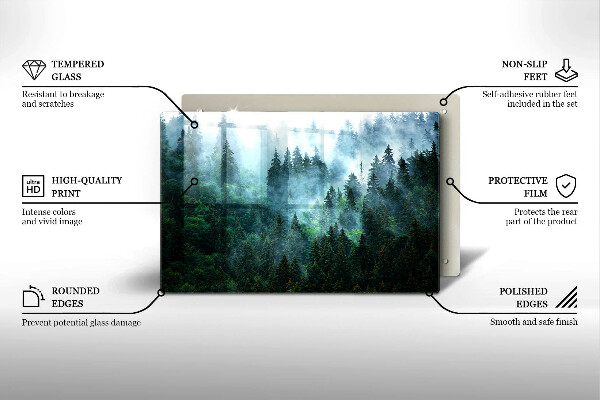 Induction hob protector Forest in the fog