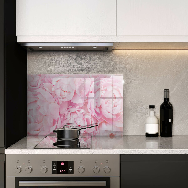 Induction hob protector Delicate peonies