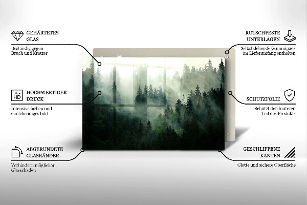 Induction hob protector Landscape of a hazy forest