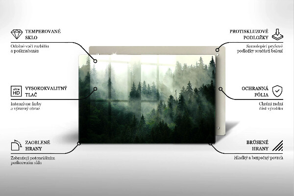 Induction hob protector Landscape of a hazy forest
