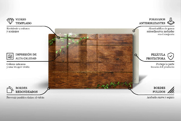 Induction hob protector Wooden boards and leaves