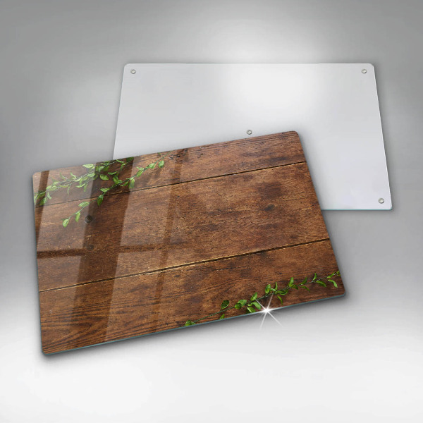 Induction hob protector Wooden boards and leaves