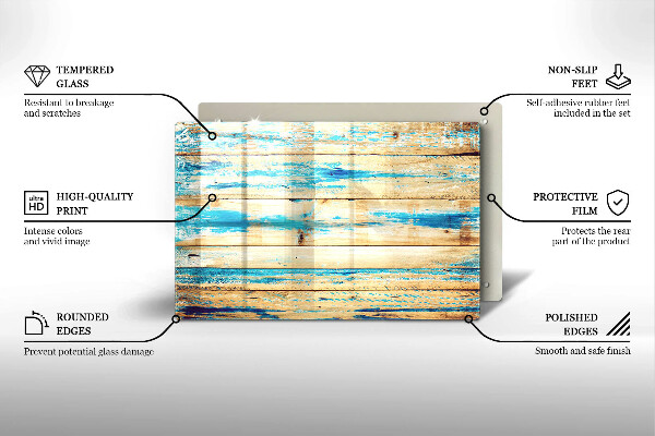 Induction hob protector Retro boards wood