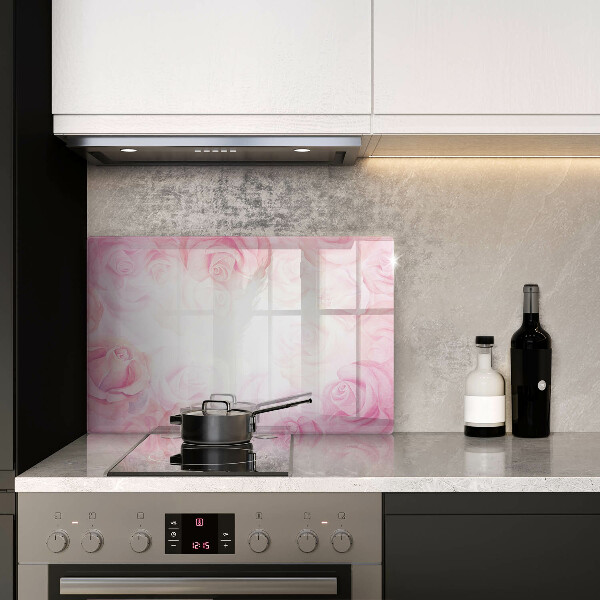 Induction hob protector Delicate background roses