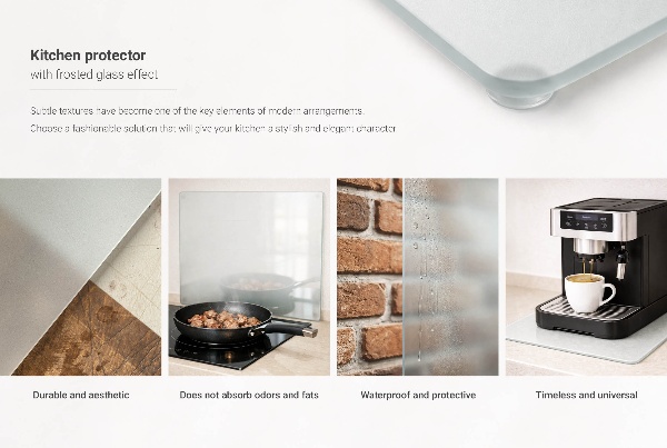 Glass worktop protector in size 15.7" x 20.5"