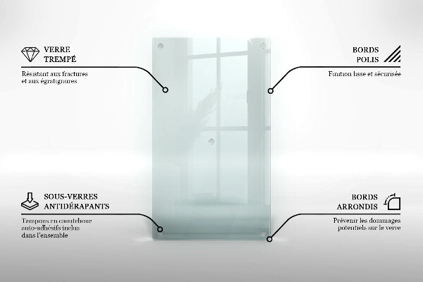 Transparent glass worktop protector 20x12 in