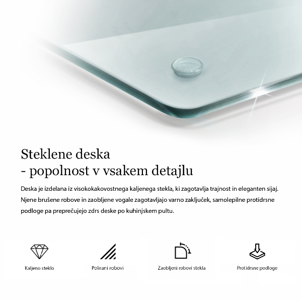 Transparent glass worktop protector 20x12 in