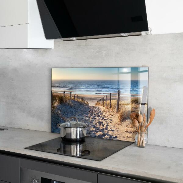 Kitchen glass panel Sand dunes on the baltic sea