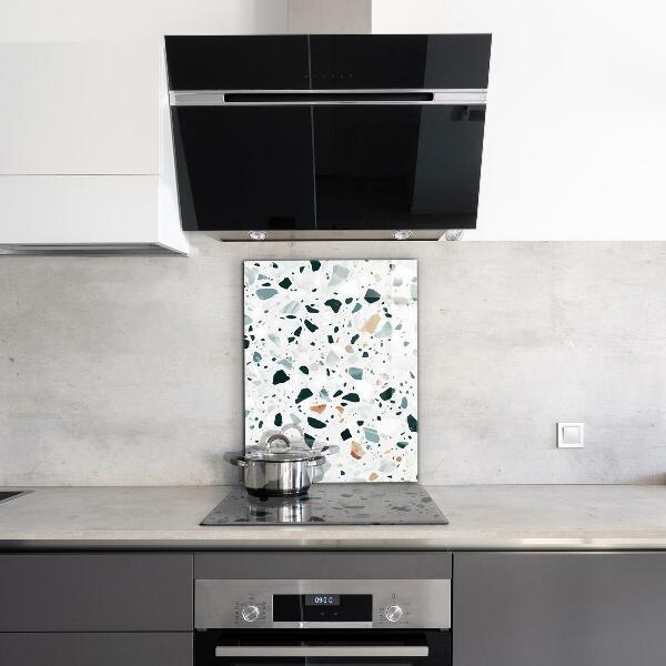 Kitchen glass panel Gray quartz terrazzo texture