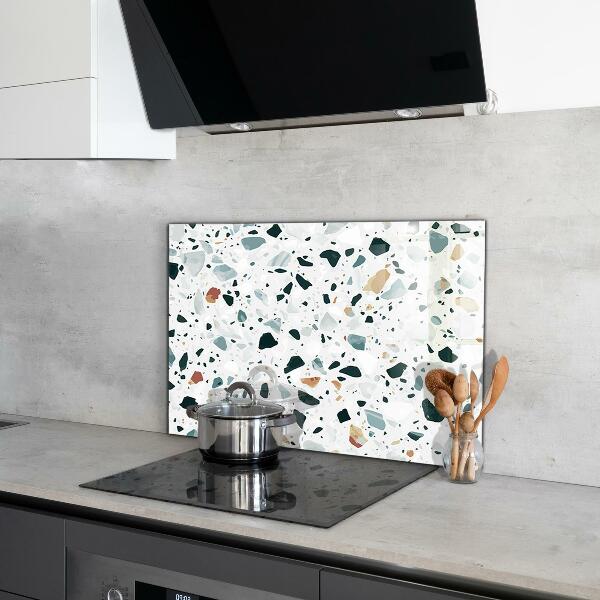 Kitchen glass panel Gray quartz terrazzo texture