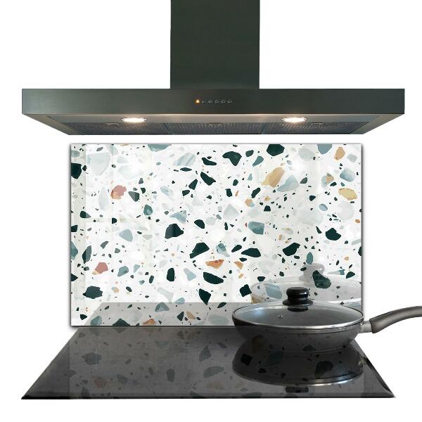 Kitchen glass panel Gray quartz terrazzo texture