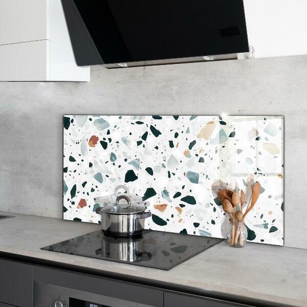 Kitchen glass panel Gray quartz terrazzo texture