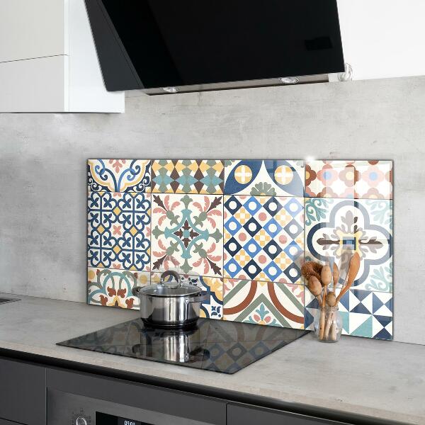Kitchen glass panel Portuguese mosaic ornaments
