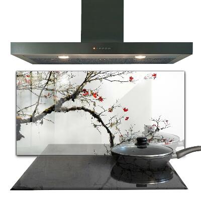 Kitchen glass panel Landscape peace of mind