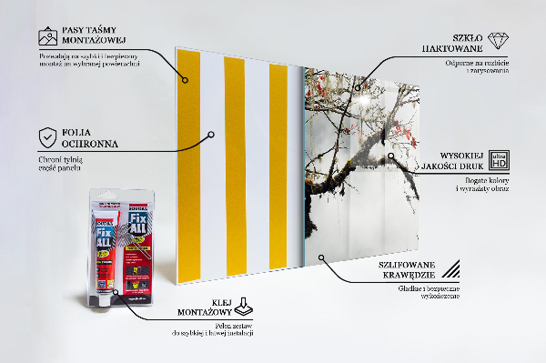 Kitchen glass panel Landscape peace of mind