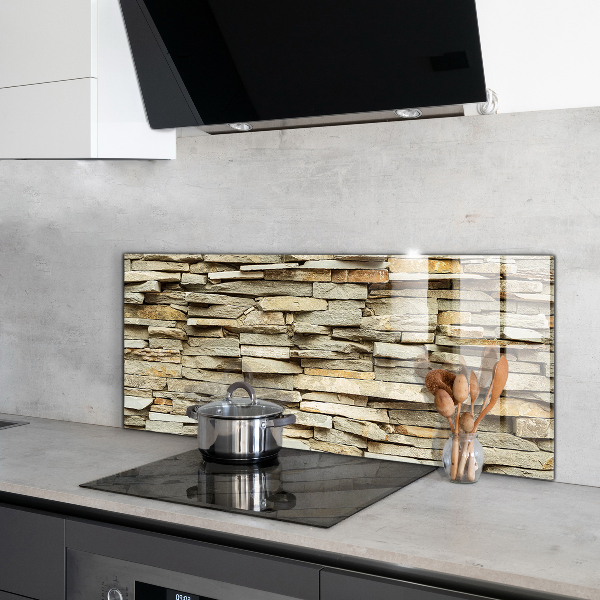 Kitchen glass panel Natural bricks